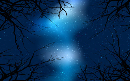 view of light of galaxy and star on the skyのイラスト素材