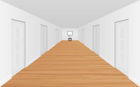 central corridor of the hotelのイラスト素材