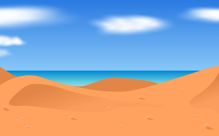 landscape of the desert on the beachのイラスト素材