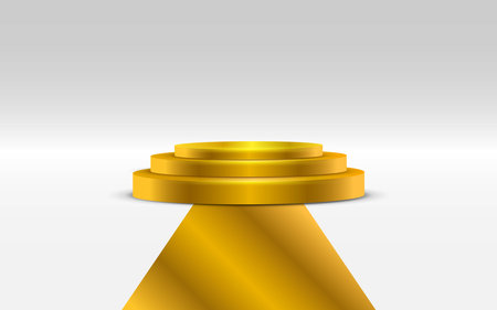 golden podium with golden carpet on the white backgroundのイラスト素材