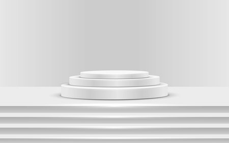 white podium and the white on the stageのイラスト素材