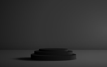 black podium with sunlight in the studio roomのイラスト素材