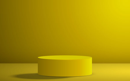 yellow podium and light in the yellow roomのイラスト素材
