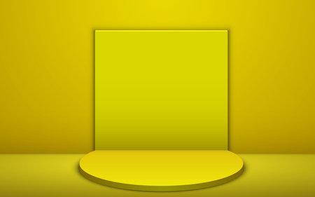 yellow podium and light in the yellow roomのイラスト素材