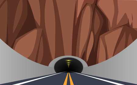 landscape of road in the tunnel on the mountainのイラスト素材