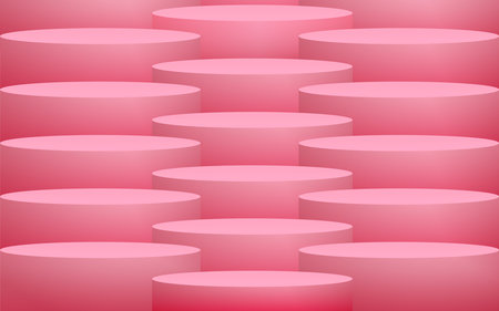 pink podium in the studio roomのイラスト素材