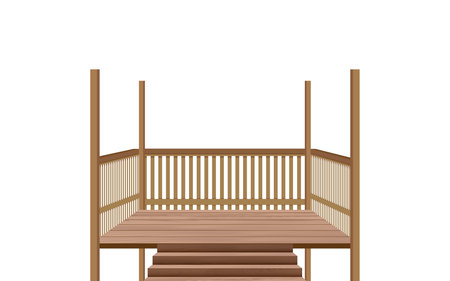 wooden pavilion on the white backgroundのイラスト素材
