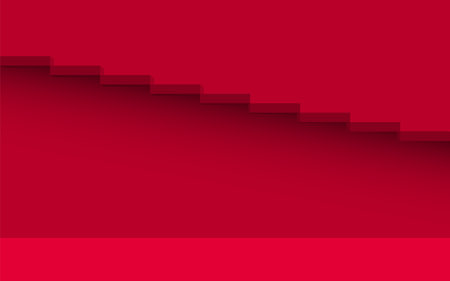 red staircase and light in the red roomのイラスト素材