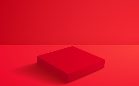 red podium in the red roomのイラスト素材