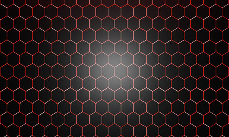 black hexagon texture background.3d rendering.