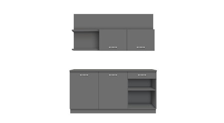 black kitchen cabinet on the white backgroundのイラスト素材
