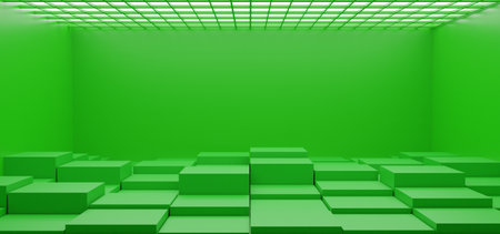 blank green studio use as background.3d rendering.の写真素材