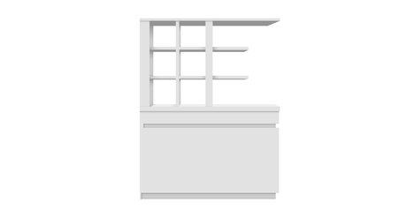 white showcase cabinet on the white backgroundのイラスト素材
