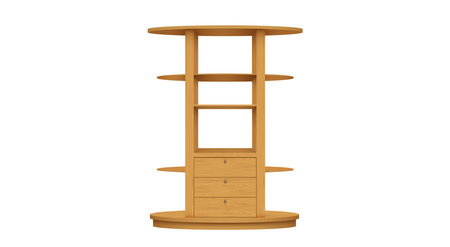 wooden showcase cabinet on the white backgroundのイラスト素材