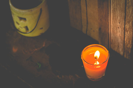handmade candle produce in vintage styleの写真素材