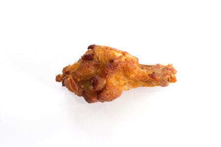 Fried chicken on white backgroundの写真素材