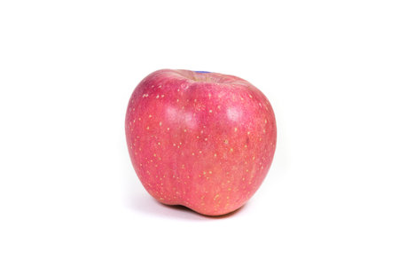 pink fresh apple isolated on white backgroundの写真素材