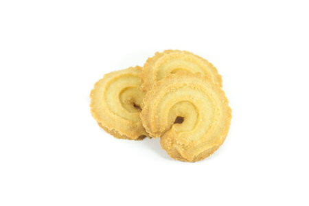 Homemade butter cookies  isolated on a white backgroundの写真素材