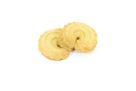Homemade butter cookies  isolated on a white backgroundの写真素材