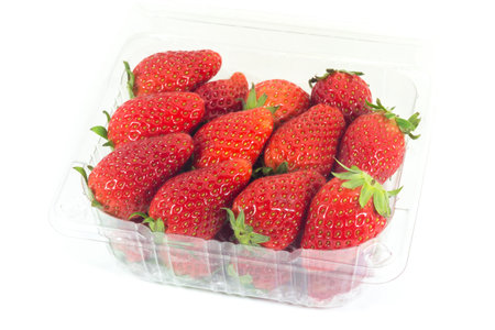 Strawberries isolated on white background (fruit)の写真素材
