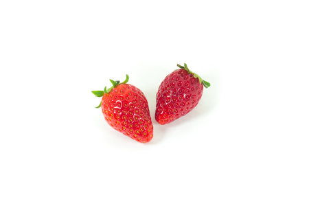 Strawberries isolated on white background (fruit)の写真素材