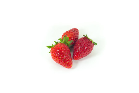 Strawberries isolated on white background (fruit)の写真素材