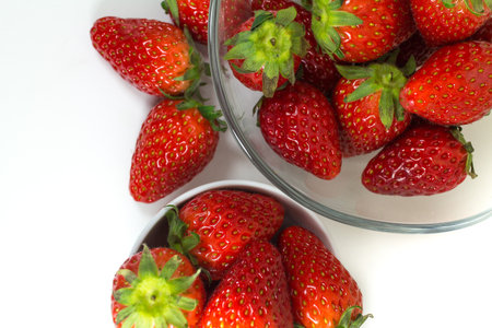 Strawberries isolated on white background (fruit)の写真素材