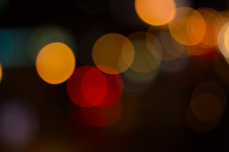 Lights out of focus, lens blur (lights, city, light)の写真素材