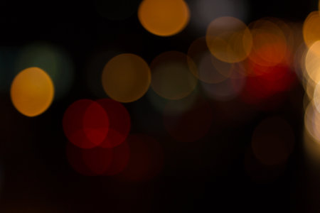 Lights out of focus, lens blur (lights, city, light)の写真素材