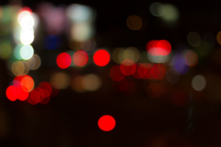 Blurred image of lights during the night car lightの写真素材
