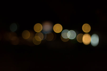 Blurred image of lights during the night car lightの写真素材