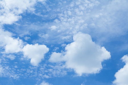Blue sky background in good weather daysの写真素材