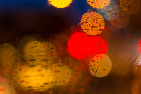 Blurred image of lights during the night car lightの写真素材
