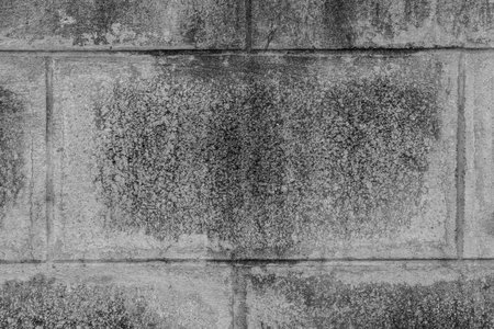 Damaged concrete block wall background & texture.の写真素材