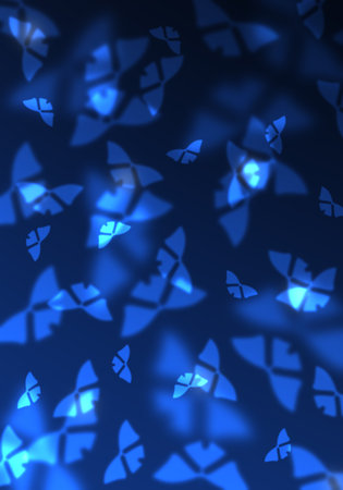 Blue abstract butterfly background.の写真素材