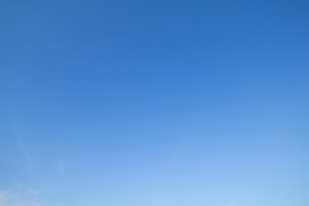 Panorama shot of blue sky and clouds in good weather daysの写真素材