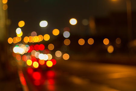 Blur image of car light and traffic in the city for abstract background