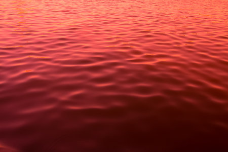 red color abstract background of liquid wave based on water waveの写真素材