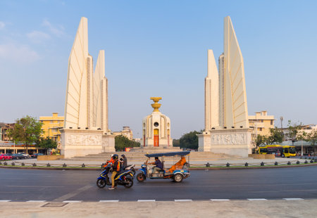 Thailand democracy monument ( Anusawari Prachathipatai ) public monument in the centre of Bangkok capital of Thailandのeditorial素材