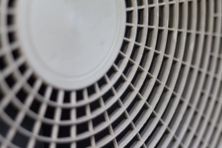 Abstract background of plastic fan cover of air conditioner with circle shape designの写真素材