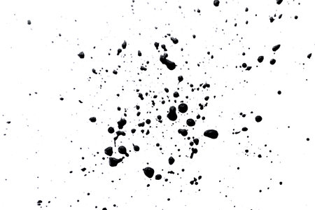 Abstract black watercolor paint splash background. black watercolor splash isolated on whiteの写真素材