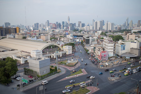 Bangkok Thailand - April 7 2019 : Bangkok central train station (Hua Lamphong Railway Station). This...