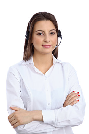 Support  phone operator in headsetの写真素材