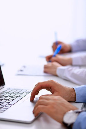 Group of business people working together in officeの写真素材