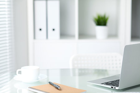Medicine doctor's working table. Focus on stethoscope .の写真素材