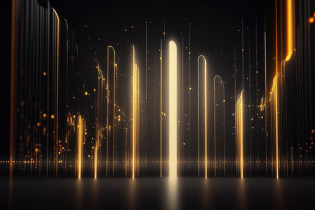 abstract, futuristic, background, gold, pink, blue, glowing, neon, moving, high speed, wave lines, bokeh lights, data transfer, concept, fantastic, wallpaper, design, technology, digital, motion, dynamic, energy, vibrant, colorful, modern, cyber, space, sci-fi, hi-tech, innovation, flowing, streaming, electronic, future, fantasy, illumination, glitter, sparkle, shiny, luxury, luminous, shimmering, illuminated, luxurious, elegant, creative, artistic, fancy, stylish,Ai Generativeの素材