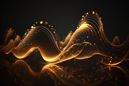 abstract, futuristic, background, gold, pink, blue, glowing, neon, moving, high speed, wave lines, bokeh lights, data transfer, concept, fantastic, wallpaper, design, technology, digital, motion, dynamic, energy, vibrant, colorful, modern, cyber, space, sci-fi, hi-tech, innovation, flowing, streaming, electronic, future, fantasy, illumination, glitter, sparkle, shiny, luxury, luminous, shimmering, illuminated, luxurious, elegant, creative, artistic, fancy, stylish,Ai Generativeの素材