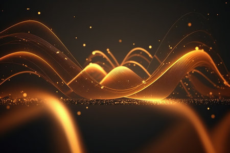 abstract, futuristic, background, gold, pink, blue, glowing, neon, moving, high speed, wave lines, bokeh lights, data transfer, concept, fantastic, wallpaper, design, technology, digital, motion, dynamic, energy, vibrant, colorful, modern, cyber, space, sci-fi, hi-tech, innovation, flowing, streaming, electronic, future, fantasy, illumination, glitter, sparkle, shiny, luxury, luminous, shimmering, illuminated, luxurious, elegant, creative, artistic, fancy, stylish,Ai Generativeの素材