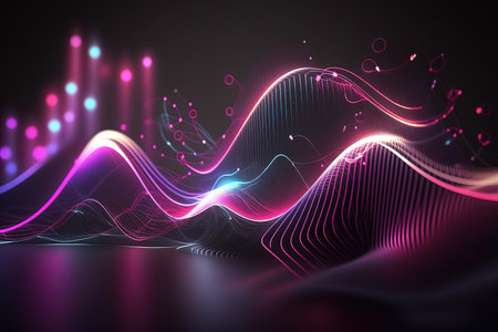 abstract, futuristic, background, gold, pink, blue, glowing, neon, moving, high speed, wave lines, bokeh lights, data transfer, concept, fantastic, wallpaper, design, technology, digital, motion, dynamic, energy, vibrant, colorful, modern, cyber, space, sci-fi, hi-tech, innovation, flowing, streaming, electronic, future, fantasy, illumination, glitter, sparkle, shiny, luxury, luminous, shimmering, illuminated, luxurious, elegant, creative, artistic, fancy, stylish,Ai Generativeの素材