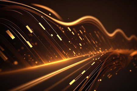 abstract, futuristic, background, gold, pink, blue, glowing, neon, moving, high speed, wave lines, bokeh lights, data transfer, concept, fantastic, wallpaper, design, technology, digital, motion, dynamic, energy, vibrant, colorful, modern, cyber, space, sci-fi, hi-tech, innovation, flowing, streaming, electronic, future, fantasy, illumination, glitter, sparkle, shiny, luxury, luminous, shimmering, illuminated, luxurious, elegant, creative, artistic, fancy, stylish,Ai Generativeの素材